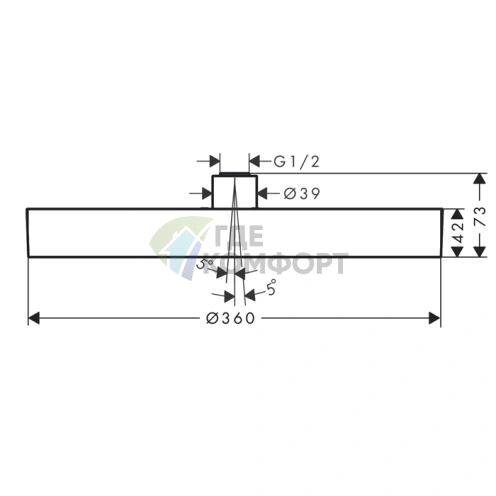 Верхняя насадка для душа HG Rainfinity 360° — Шлифованный черный хром (26231340) - фото 2
