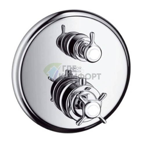 Термостат для душа AX Montreux встраиваемый с запорным вентилем, хром (16800000) - фото 1
