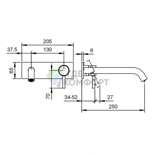 Смеситель для раковины Fantini Nostromo накладной, нержавеющая сталь (50 93 E814B) - фото 2