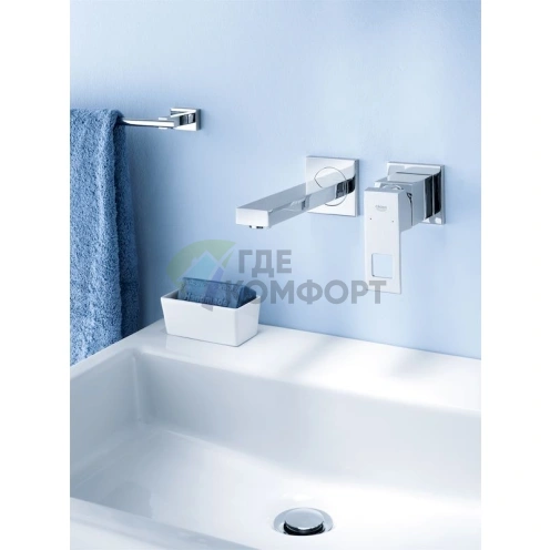Смеситель Grohe Eurocube 19895000 для раковины с кубическим дизайном и технологией SilkMove - фото 2