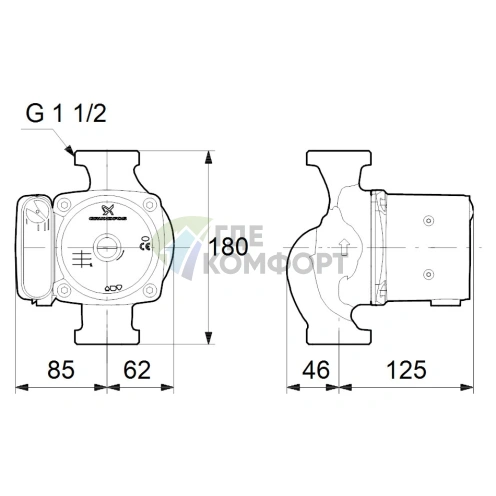 Циркуляционный насос Grundfos UPS 25-80 N 180 - фото 3