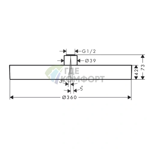 Верхний душ HG Rainfinity 360 с одной струей в отделке шлифованная бронза (26231140) - фото 2