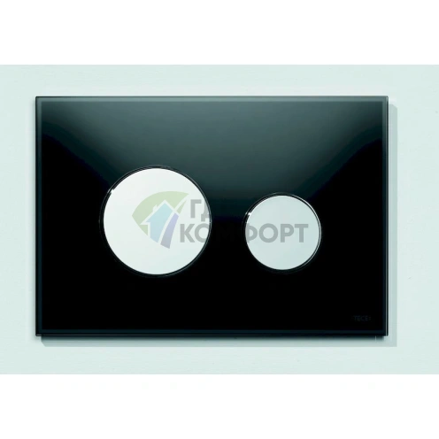 Кнопка смыва TECE Loop 9240656: черное стекло с хромированной кнопкой - фото 2