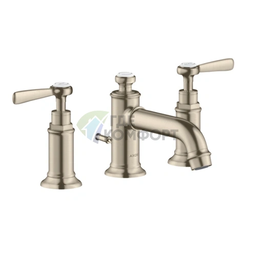 Смеситель для раковины AX Montreux с донным клапаном, шлифованный никель (16535820) - фото 1