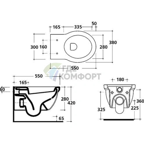 Подвесной унитаз Galassia Ethos 8439 с компактным дизайном - фото 8