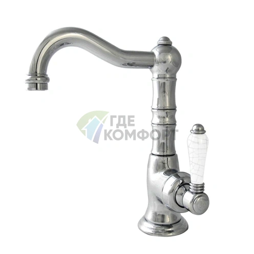 Однорычажный смеситель для раковины Nicolazzi P.m. Blanc A с донным клапаном и керамическими ручками, хром (3458CR76AC) - фото 1