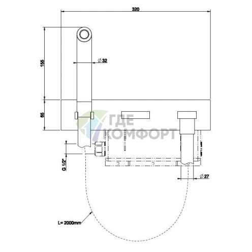 Встраиваемые части GESSI для Water Tube Kneipp в цвете хром (32940#031) - фото 2