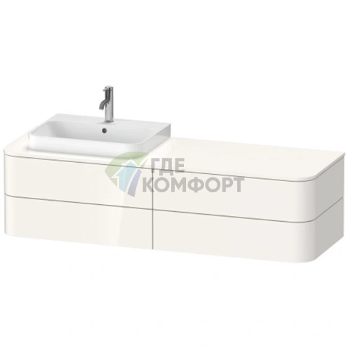 Подвесная тумба Duravit Happy D.2 Plus, 4 ящика, белый глянец, 408x1600x550 мм (HP4973L2222) - фото 1