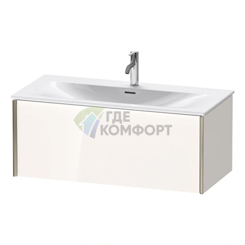 Подвесная тумба Duravit XViu 610x800x480 мм для раковины, белый глянцевый/champagne matt (XV40350B122) - фото 1