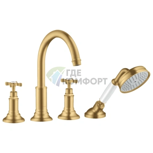 Стильный смеситель для ванны AX Montreux в элегантном цвете шлифованное золото (16544250) - фото 1