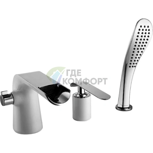 Смеситель Lemark Melange LM4945CW для установки на борт ванны, белый - фото 1