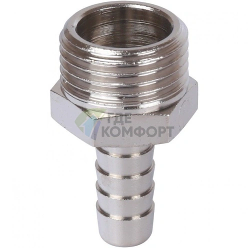 Штуцер НР 1/2x10, никелированный Stout - фото 1