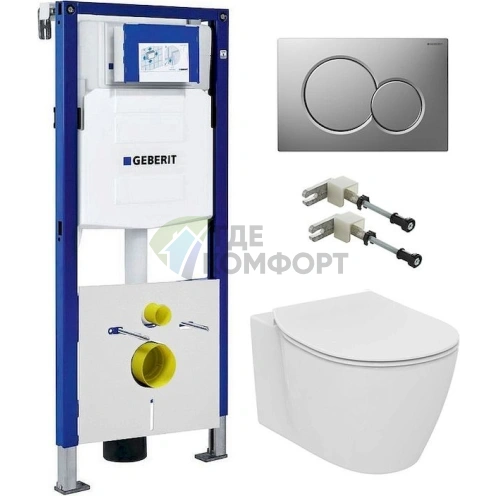 Комплект унитаза Ideal Standard Connect AquaBlade с инсталляцией Geberit UP320 - фото 1