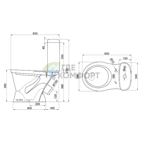 Унитаз-компакт Della Otti Versace в золотом исполнении - фото 2