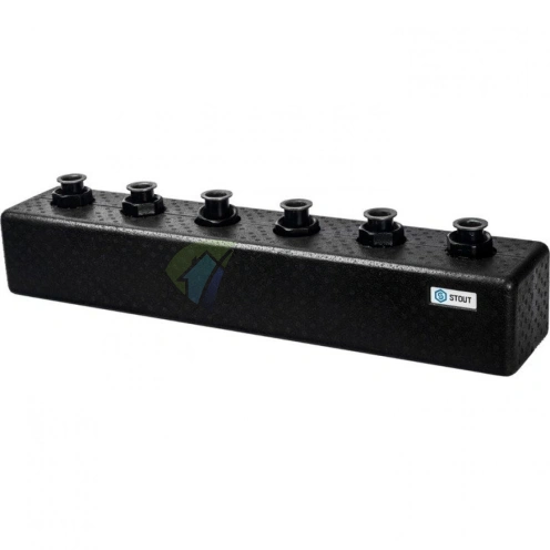 Stout распределительный коллектор отопления 3(5) контуров DN 25 с теплоизоляцией - фото 4