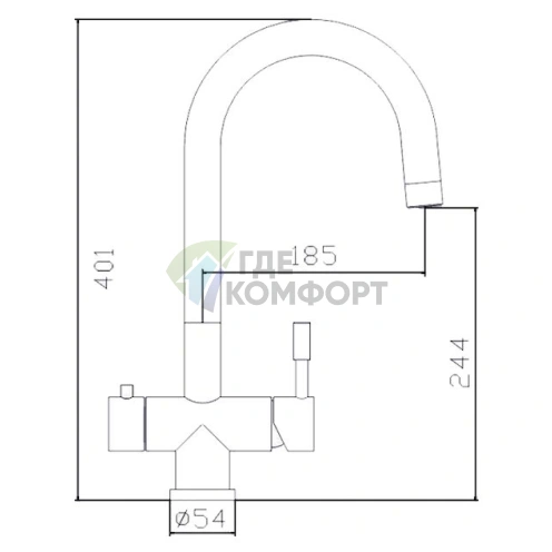 Смеситель Zorg Inox Grantis для кухни из нержавеющей стали - фото 2