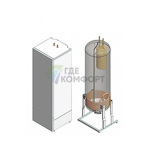 Бойлер комбинированного нагрева с двумя теплообменниками и тэном NIBE Solar 500 X - фото 2