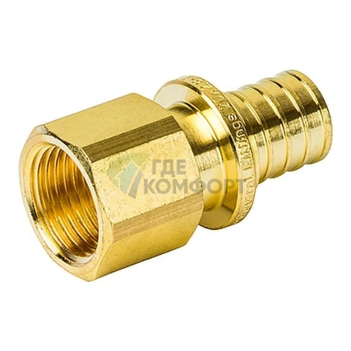 Переходник для труб из сшитого полиэтилена STOUT с внутренней резьбой ВР 20 x G 1/2 аксиальный - фото 3