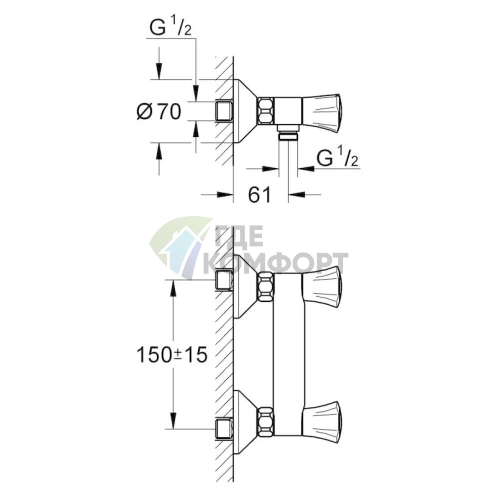 Смеситель для душа с термостатом Grohe Costa 26330001 - фото 3