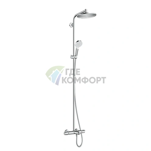 Термостат для ванны с верхним и ручным душем 240 мм, хром (27320000) - фото 1