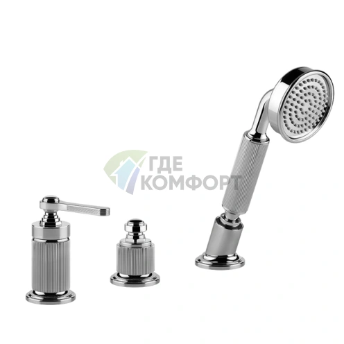 GESSI VENTI20 Однорычажный смеситель для борта ванны с ручным душем (65043#031) - фото 1