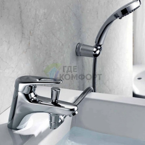 Смеситель для ванны Hansgrohe Logis: премиальный вакуумный переключатель и излив 145 мм в хроме (71312000) - фото 1