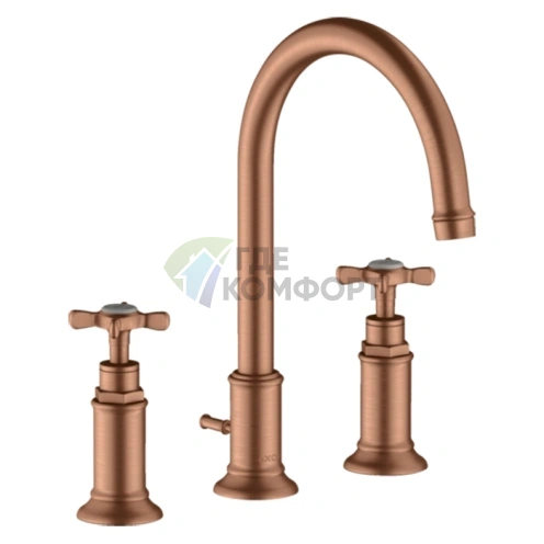 Элегантный смеситель AX Montreux для раковины в роскошном цвете шлифованное красное золото (16513310) - фото 1