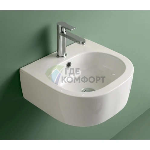 Раковина Kerasan Flo 40x37 см белая с отверстием под смеситель (314901*1) - фото 2