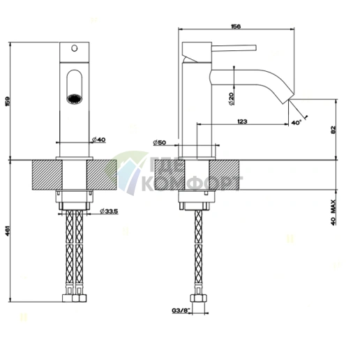 Смеситель для раковины GESSI 316 стальной матовый на одно отверстие (54002#239) - фото 2