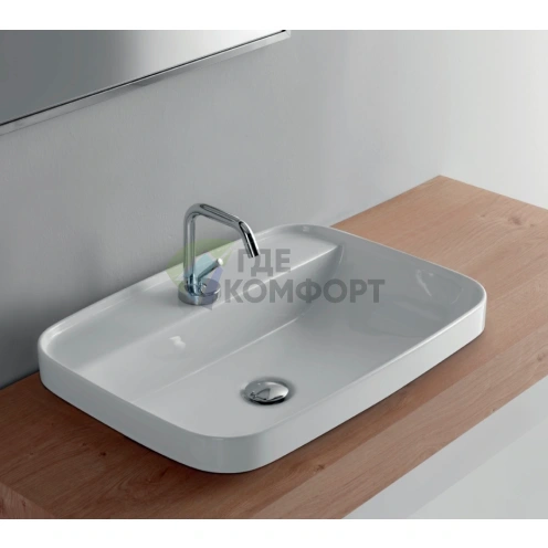 Накладная раковина Kerasan Tribeca 60x43 см с отверстием под смеситель (514201*1) - фото 2