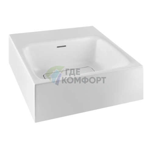 Подвесная накладная раковина Gessi Rettangolo 42x42 см, матовый белый - фото 1
