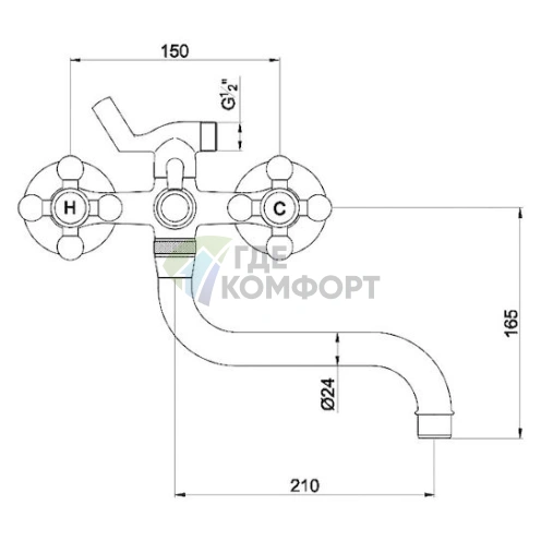 Стильный смеситель Timo Aviator 0074Y-CR для ванны и душа - фото 2