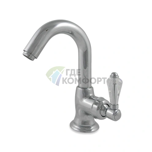 Смеситель для раковины Nicolazzi Cristallo однорычажный с донным клапаном в хромированном исполнении (3454CR33C) - фото 1