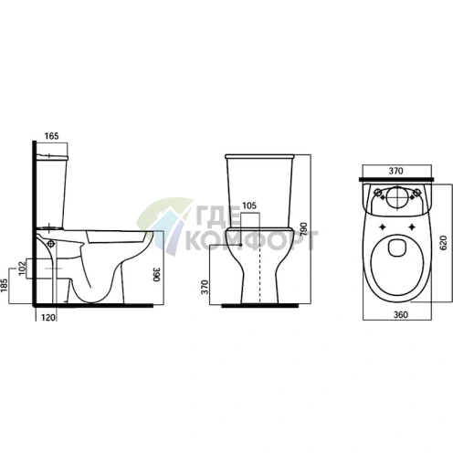 Унитаз-компакт Am.Pm Bourgeois для современной ванной комнаты - фото 3