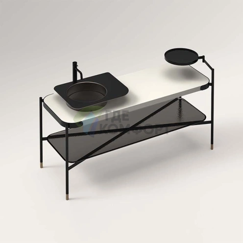 Консоль для ванной Nimfea с зеркалом и столешницей из искусственного камня (27N114) - фото 1