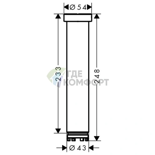 Удлинитель держателя для душа AX ShowerSolution, 230 мм, хром (35288000) - фото 2