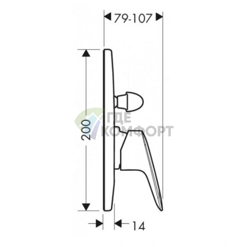 Встраиваемый смеситель для ванны Hansgrohe Logis с внешним переключателем, хром (71406000) - фото 2
