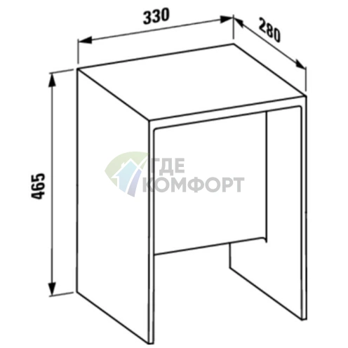 Табурет Laufen Kartell из пластика прозрачный кристалл 330х280х465мм (3.8933.0.084.000.1) - фото 2