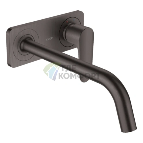 Однорычажный смеситель AX Citterio для раковины с панелью, настенный, шлифованный черный хром (34115340) - фото 1