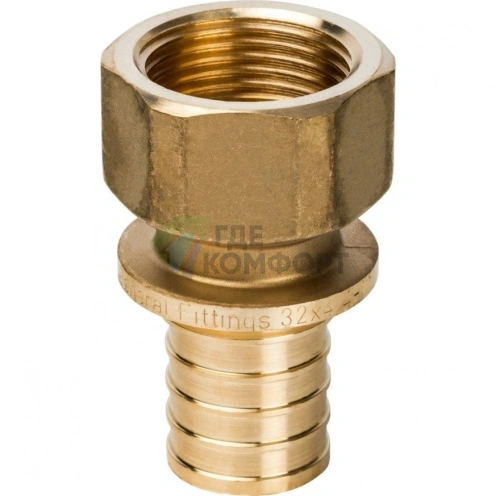 Переходник для труб из сшитого полиэтилена STOUT с внутренней резьбой ВР 32 x G 1 аксиальный - фото 10