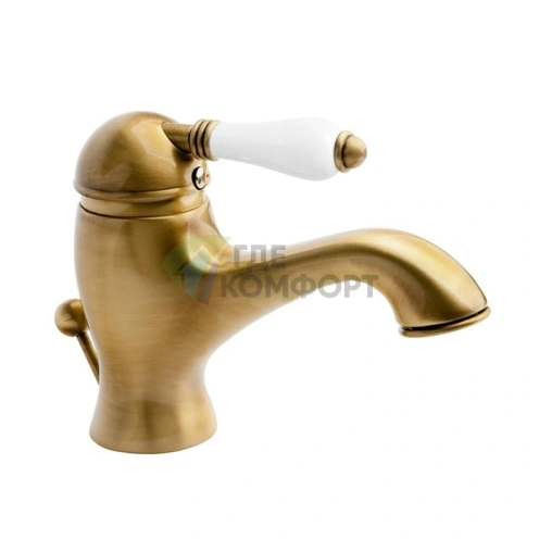 Однорычажный смеситель для раковины Nicolazzi P.m. Blanc с донным клапаном, белая керамика, бронза (3402BZ76) - фото 1