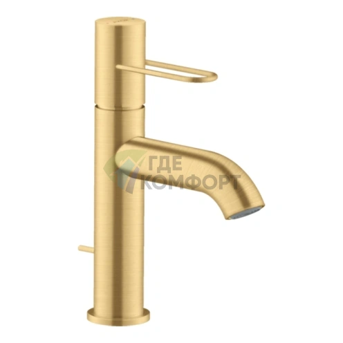 Смеситель для раковины AX Uno 100 мм в цвете шлифованное золото (38023250) - фото 1
