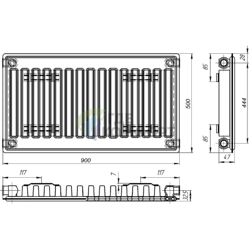 Радиатор стальной панельный Лидея ЛК 11-509 с боковым подключением - фото 4