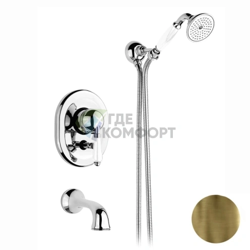 Смеситель для ванны Nicolazzi P.m. Blanc с ручным душем, бронза (3400BZ76) - фото 1