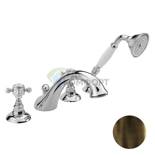 Смеситель для ванны Nicolazzi Half Dome с ручным душем в элегантном тёмно-бронзовом цвете (1404DB70) - фото 1