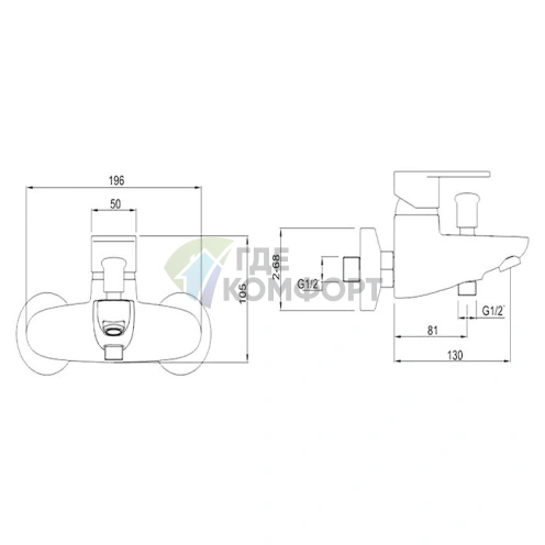 Смеситель Zorg Inox Tesoro-W для ванны с душем хром с комплектом подключения - фото 4