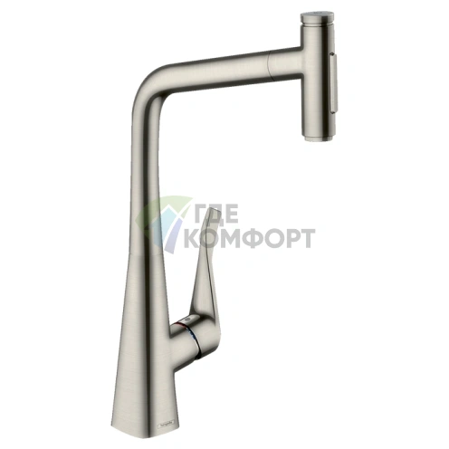Кухонный смеситель Hansgrohe Metris M71 с выдвижным душем и sBox (73816800) - фото 1
