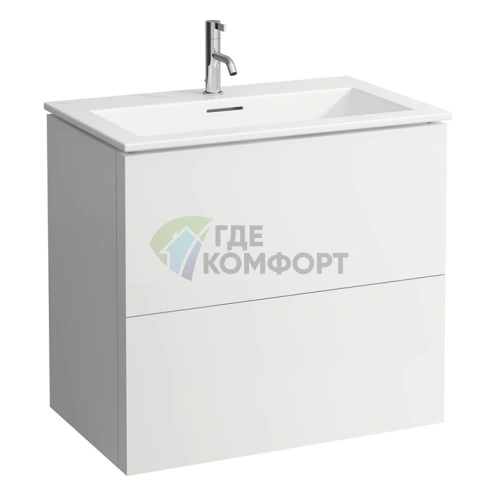 Комплект тумбы с раковиной Laufen Kartell белый с двумя выдвижными ящиками (800x500x725 мм) (8.6033.5.640.104.1) - фото 1