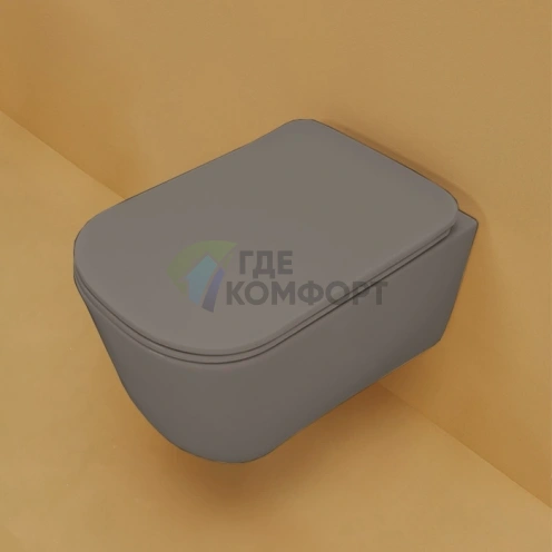 Унитаз подвесной Kerasan Tribeca 55 см безободковый, цвет Ferro matt, инсталляция WB9N (511489) - фото 1