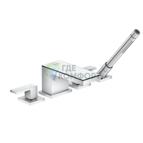 Смеситель AX MyEdition для монтажа на край ванны: 4 отверстия, излив 200 мм, хром (47430000) - фото 1